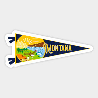 Montana Flag Pennant Sticker